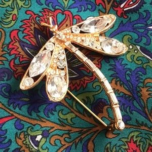 Rhinestone Dragonfly Pin